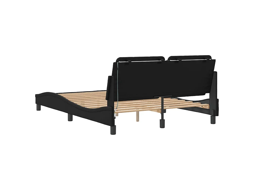 Giroletto con LED senza Materasso Zadar Nero 140x190 cm