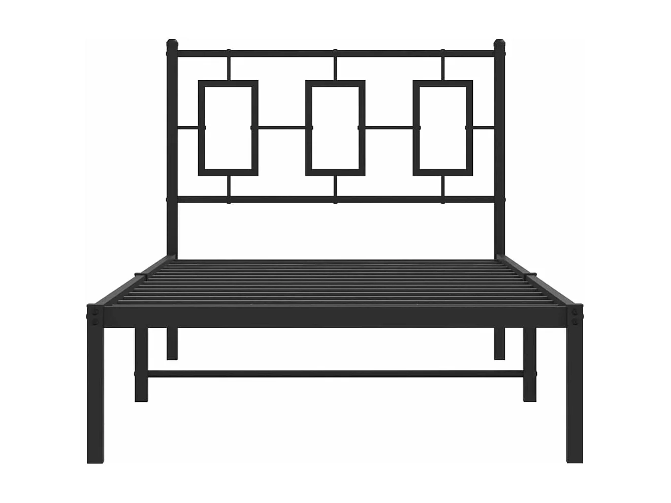 Bedframe met hoofdbord metaal zwart 90x200 cm