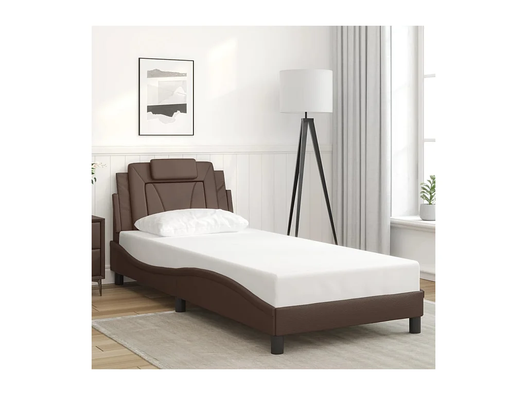 Cadre de lit sans matelas marron 80x200 cm similicuir