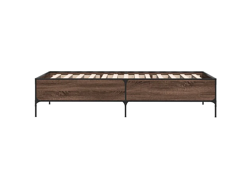 Cadre de lit sans matelas chêne marron 75x190 cm