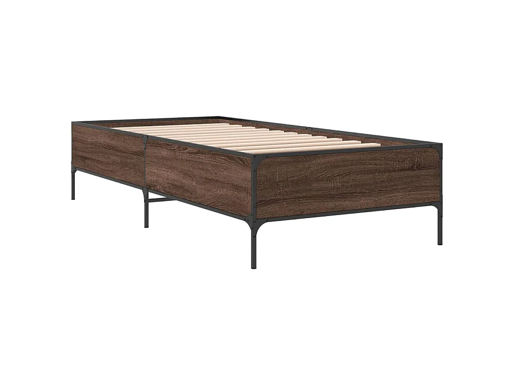 Cadre de lit sans matelas chêne marron 75x190 cm
