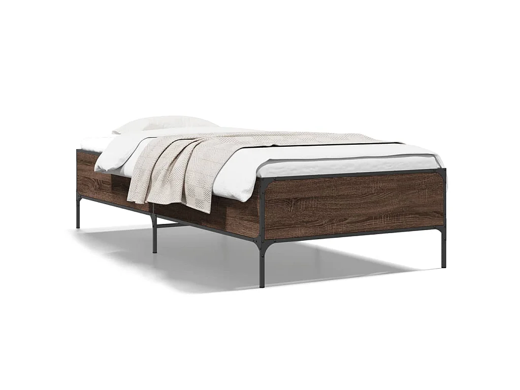 Cadre de lit sans matelas chêne marron 75x190 cm