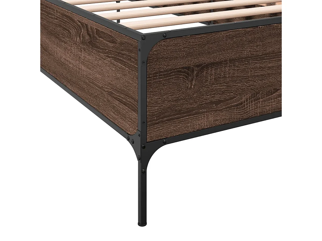 Cadre de lit sans matelas chêne marron 75x190 cm