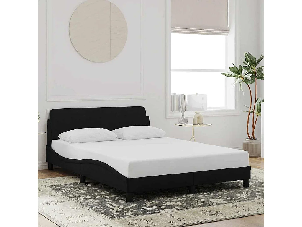 Cadre de lit Dover noir 120x200 cm velours