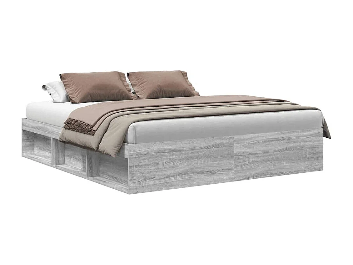 Cadre de lit sans matelas sonoma gris 200x200 cm