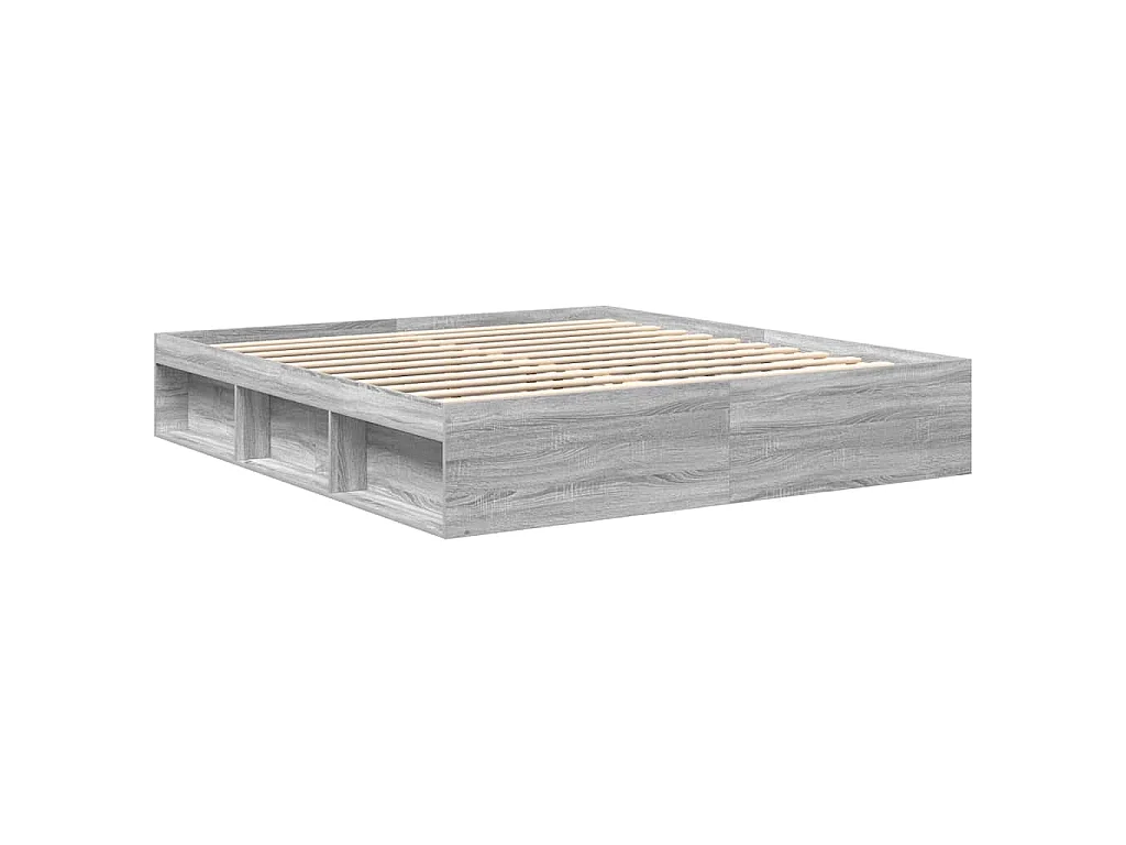 Cadre de lit sans matelas sonoma gris 200x200 cm