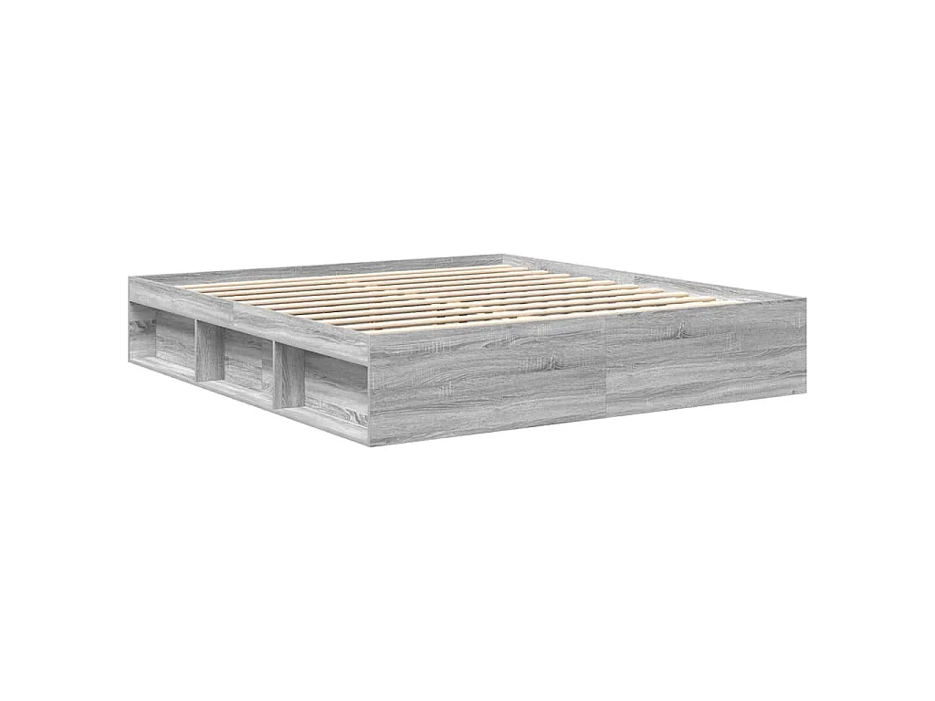 Cadre de lit sans matelas sonoma gris 200x200 cm