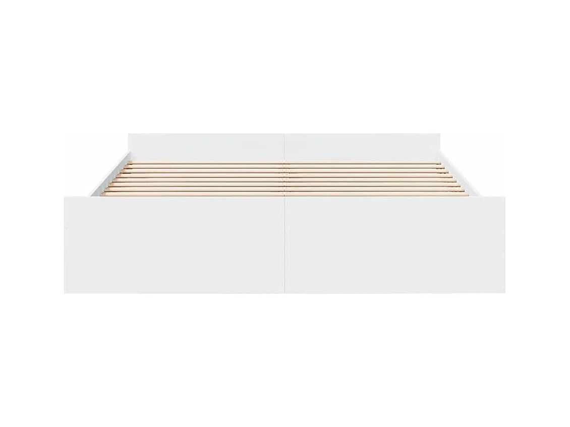 Bettgestell mit Schubladen Weiß 200x200 cm Holzwerkstoff
