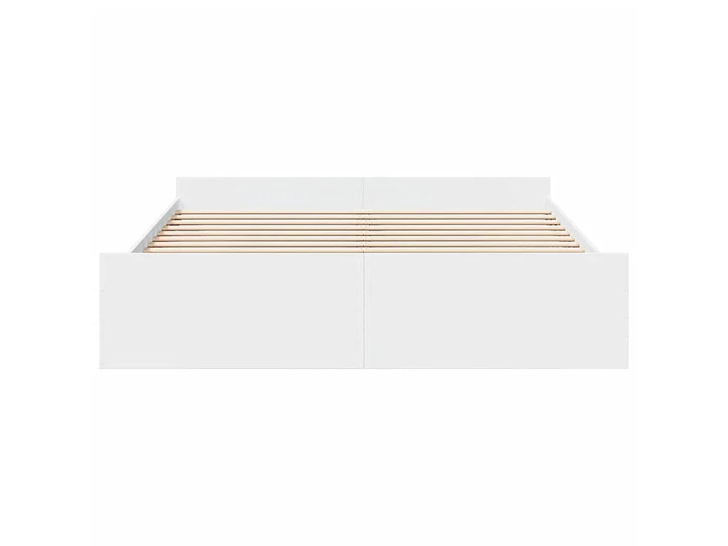 Cadre de lit avec tiroirs sans matelas blanc 200x200 cm