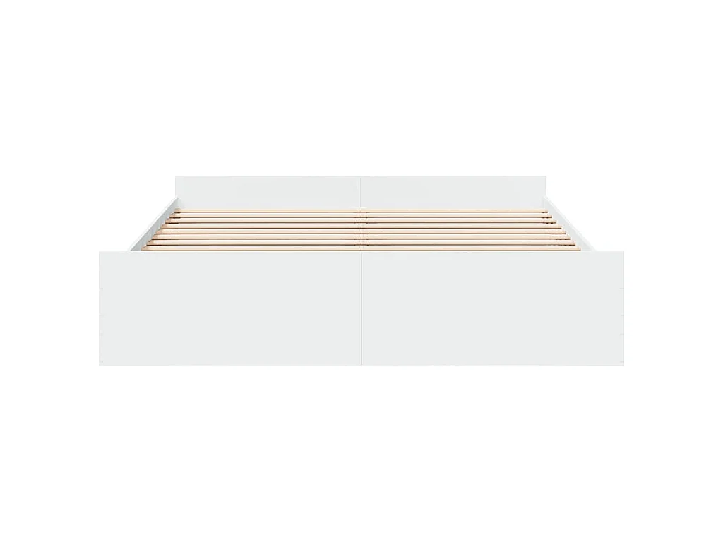 Cadre de lit avec tiroirs sans matelas blanc 200x200 cm