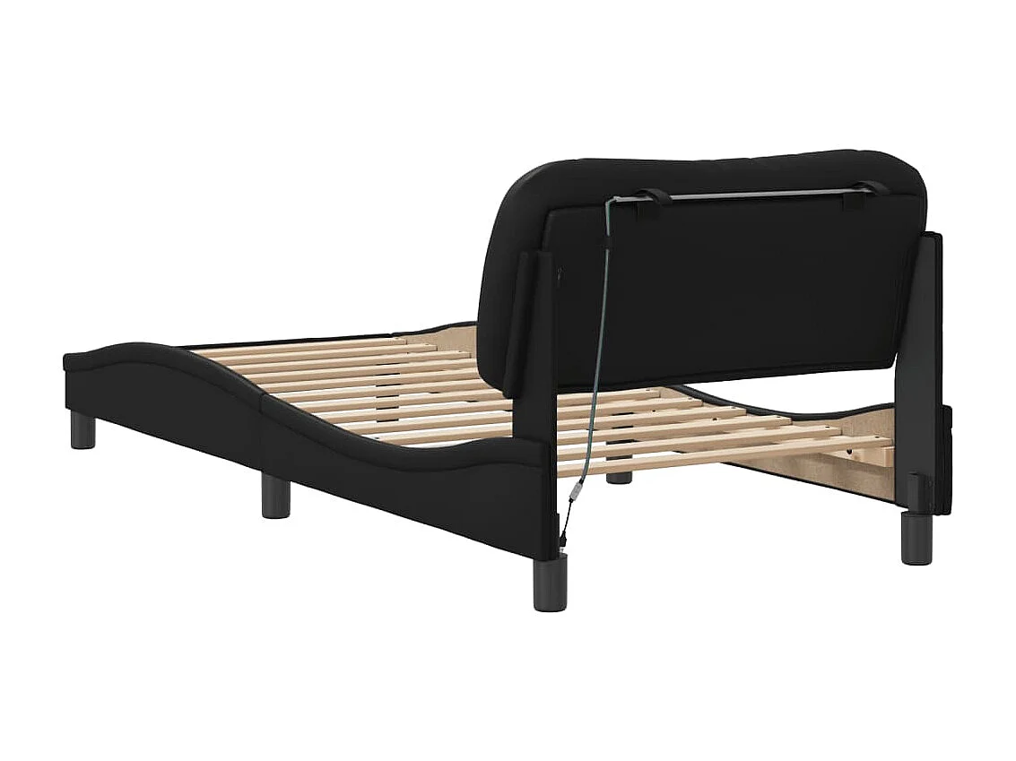 Bettgestell mit LED ohne Matratze "Hvar" Schwarz 90x190 cm