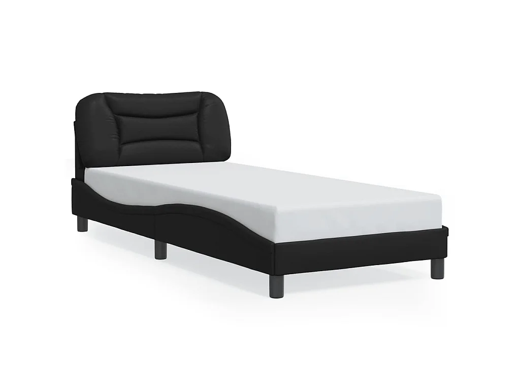 Bedframe met LED zonder matras "Hvar" zwart 90x190 cm