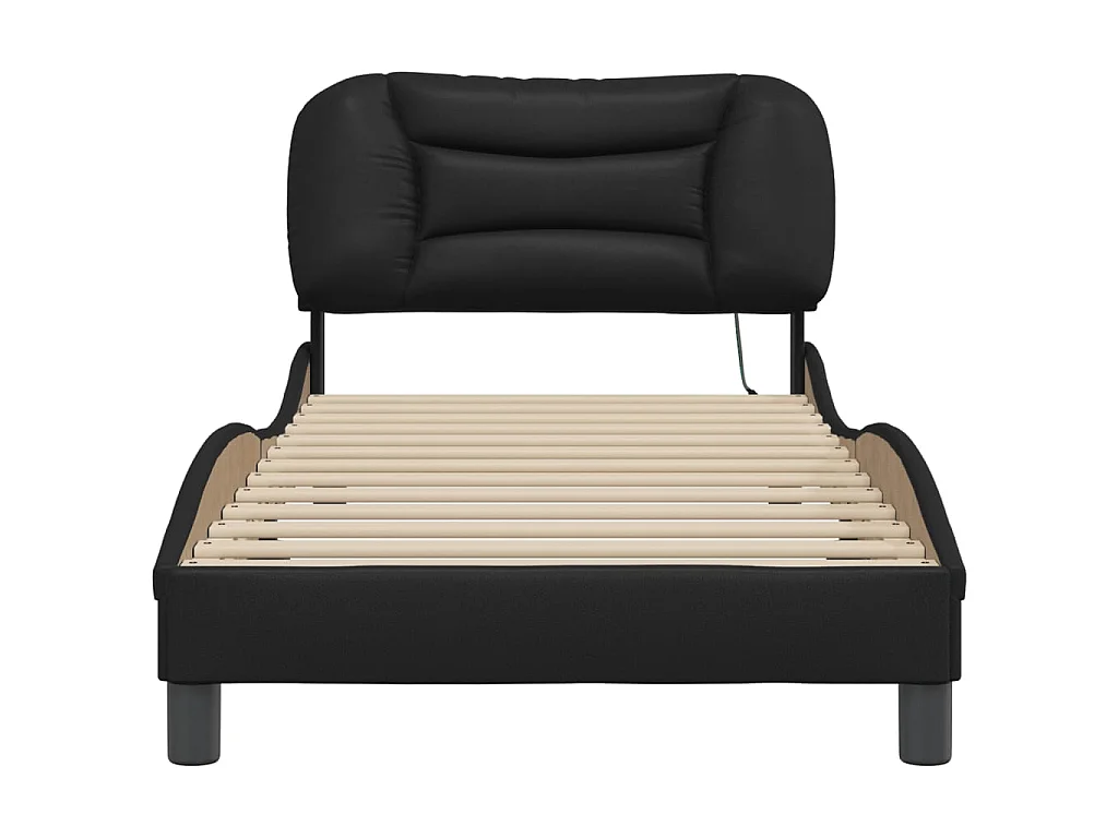 Bedframe met LED zonder matras "Hvar" zwart 90x190 cm
