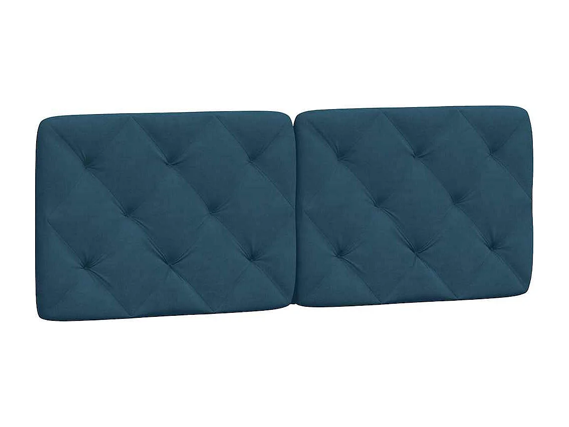 Estrutura de cama sem colchão 140x200 cm veludo azul