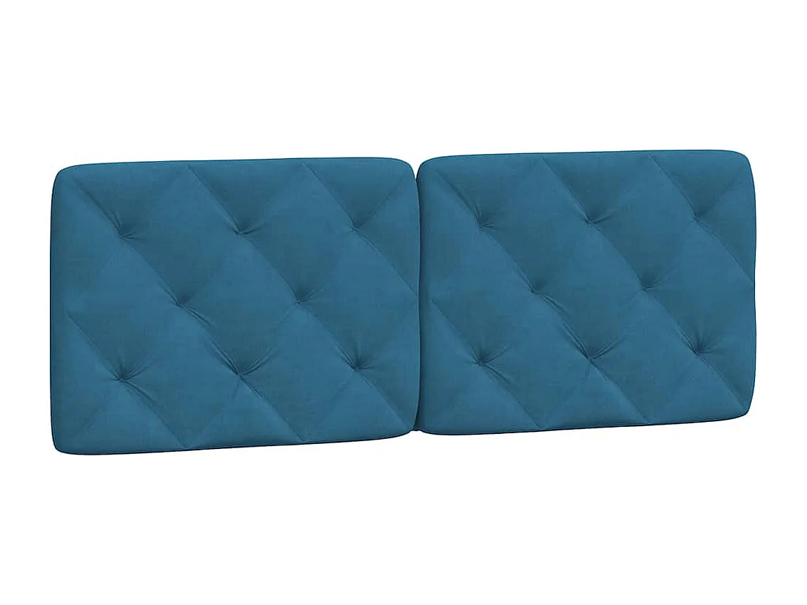 Estrutura de cama sem colchão 140x200 cm veludo azul