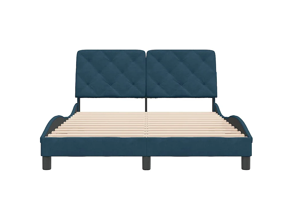 Bedframe zonder matras fluweel blauw 140x200 cm