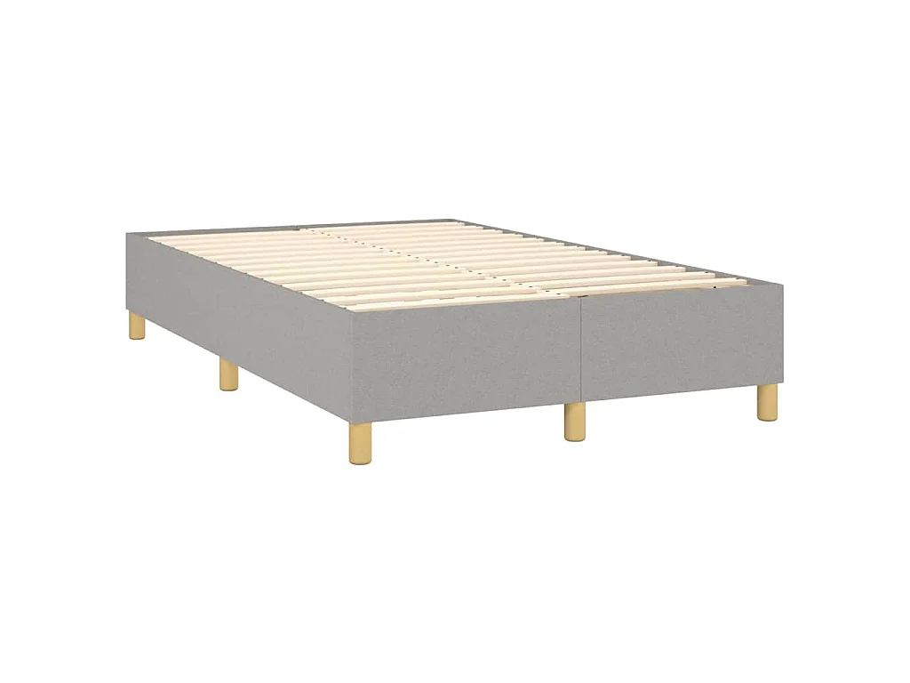 Sommier à lattes de lit et matelas gris clair 120x190 cm tissu