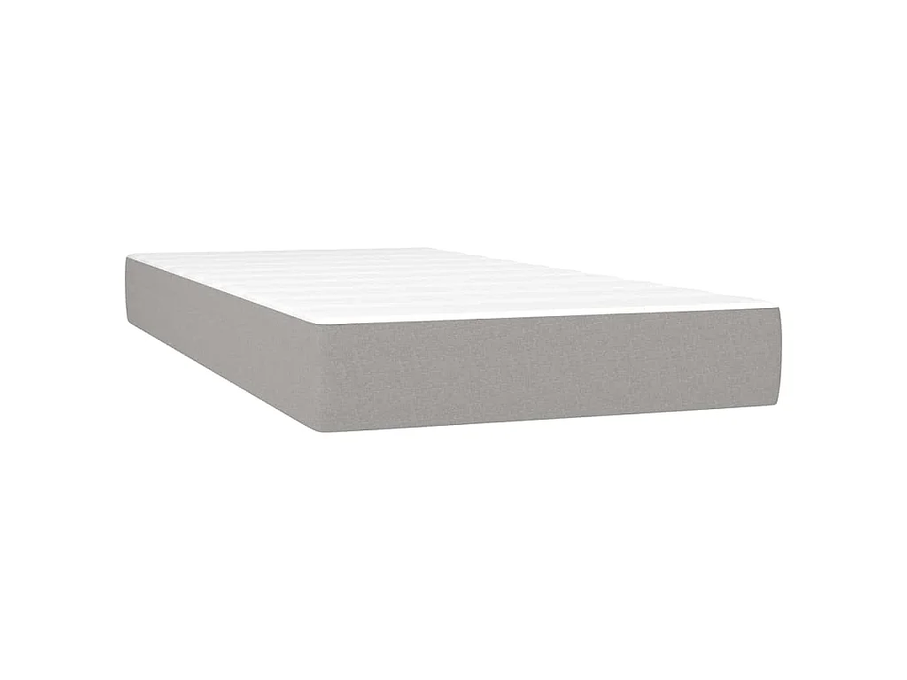 Sommier à lattes de lit et matelas gris clair 120x190 cm tissu
