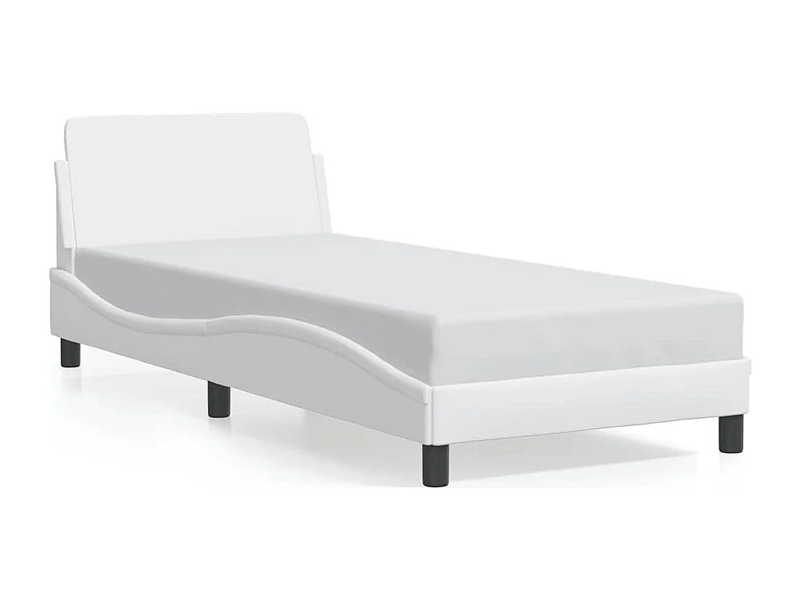 Bedframe "Dover" kunstleer wit 90x190 cm