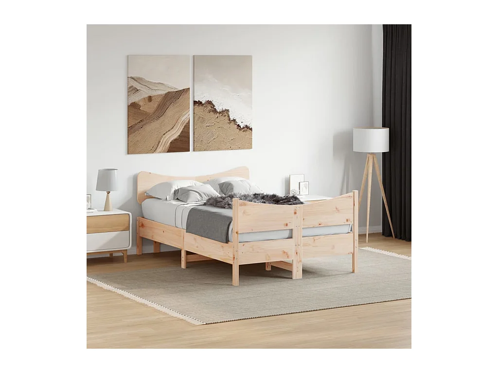 Cadre de lit sans matelas 120x190 cm bois de pin massif