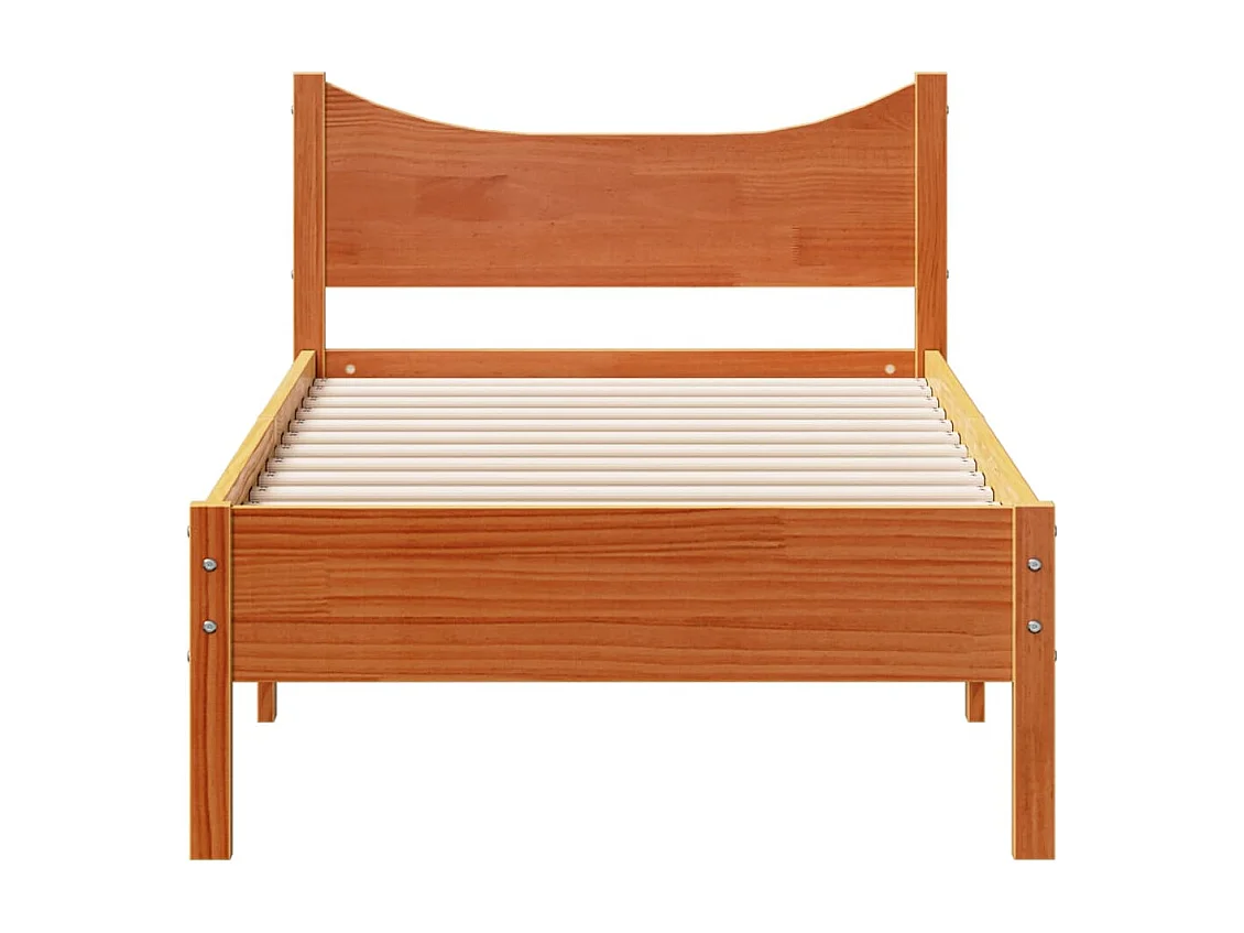 Cadre de lit sans matelas cire marron 90x200 cm bois pin massif