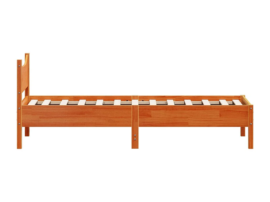 Cadre de lit sans matelas cire marron 90x200 cm bois pin massif