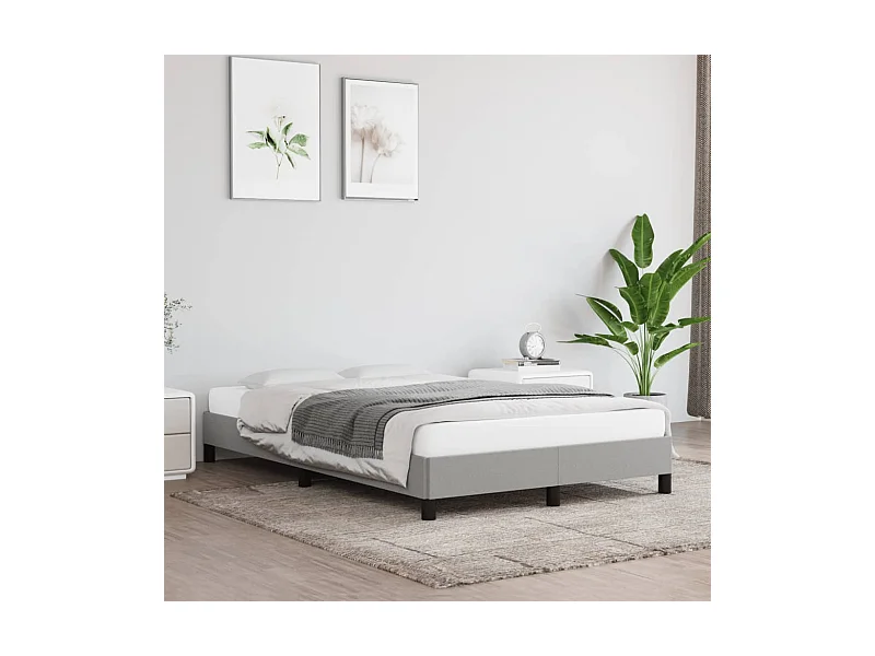 Bettgestell ohne Matratze Hellgrau 120x190 cm Stoff