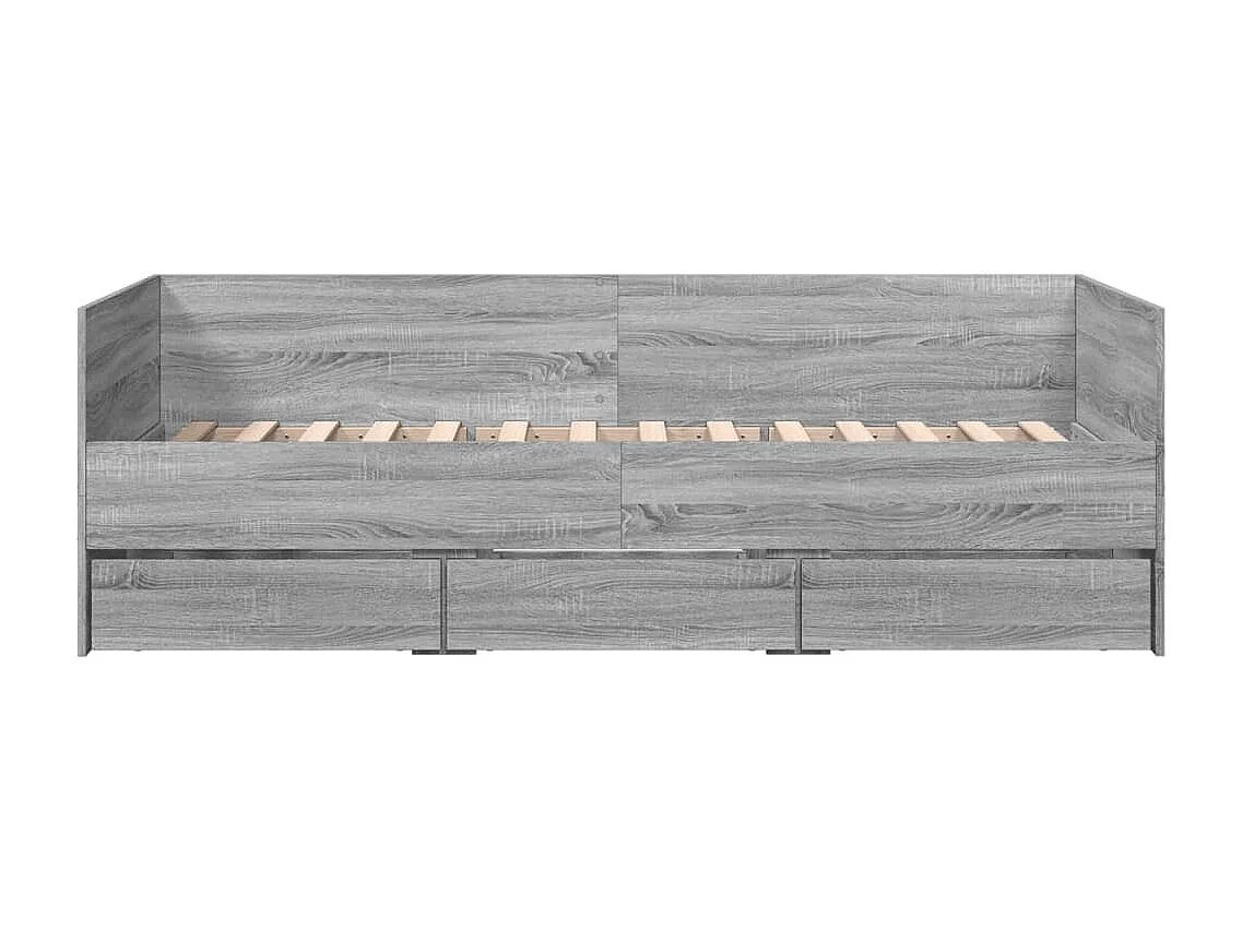 Lit de jour avec tiroirs sans matelas sonoma gris 100x200 cm