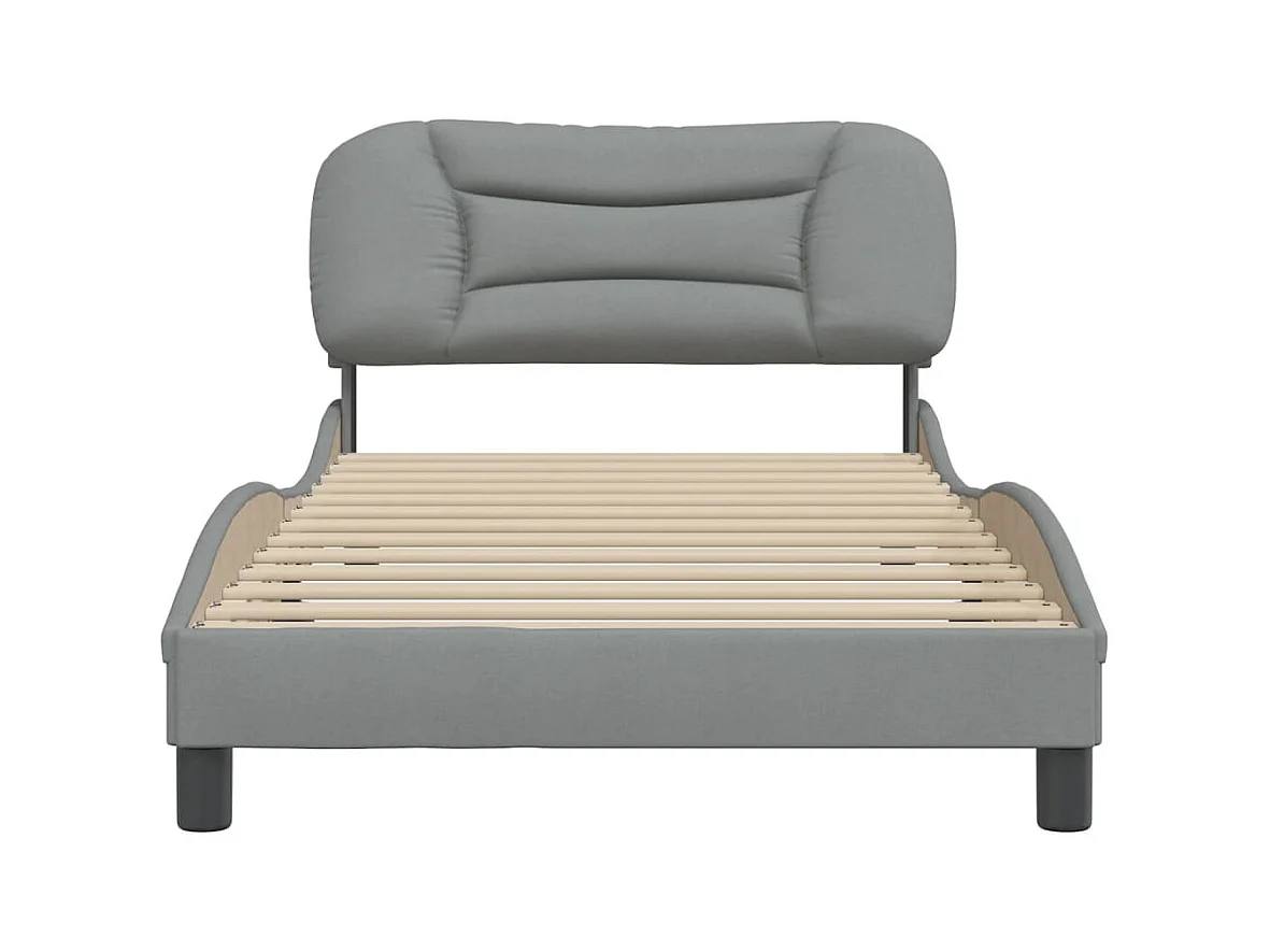 Cadre de lit sans matelas Hvar gris clair 100x200 cm tissu