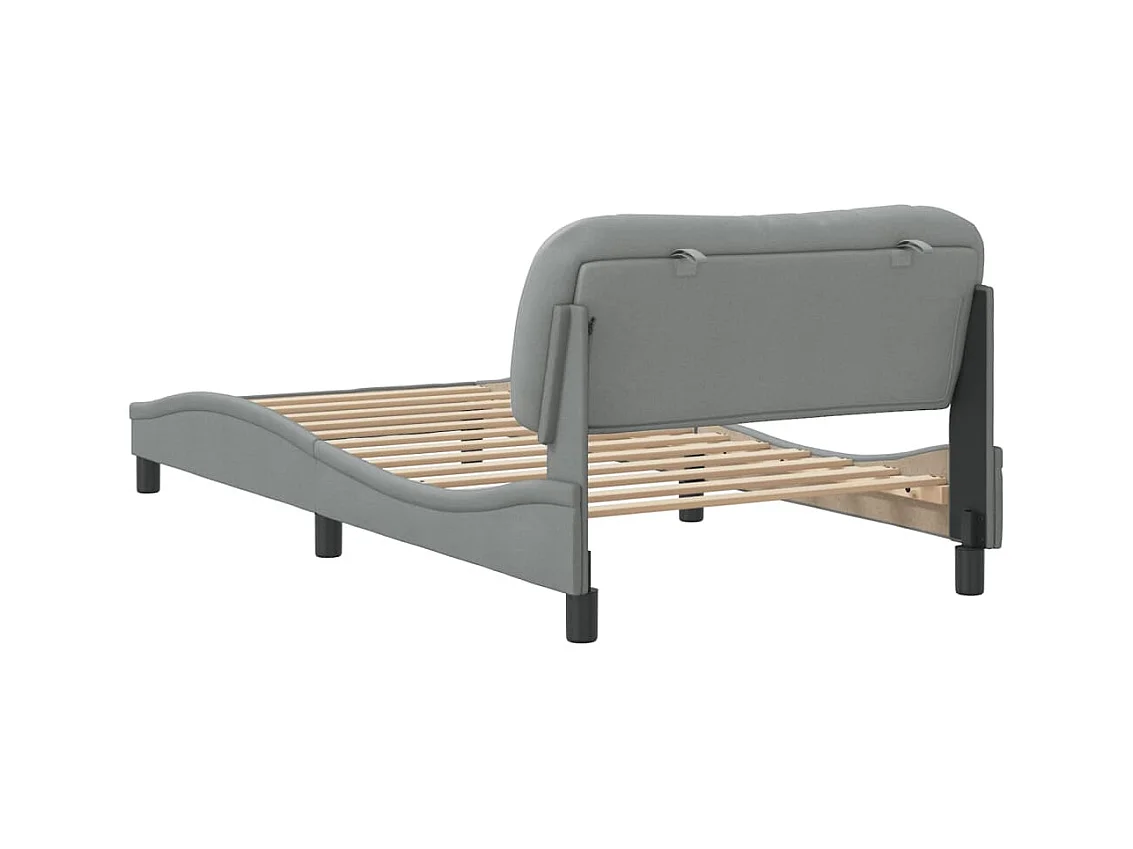 Cadre de lit sans matelas Hvar gris clair 100x200 cm tissu