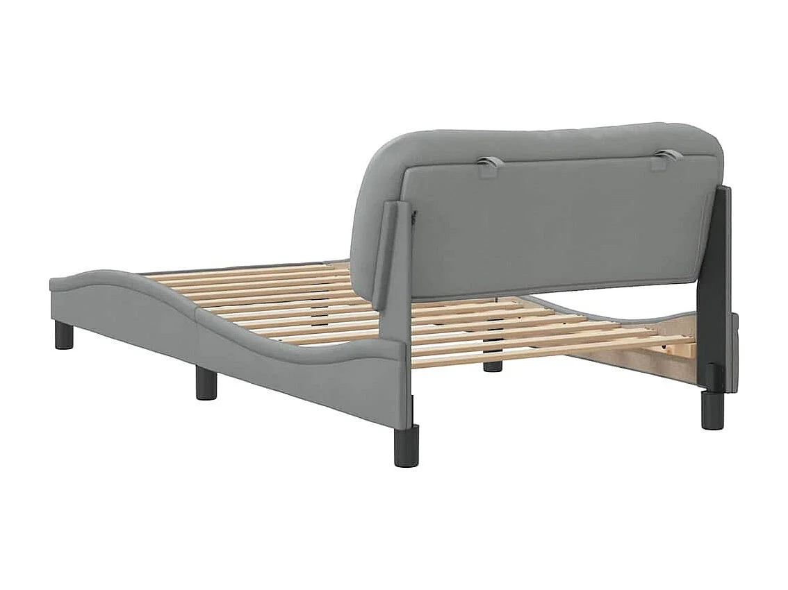 Estructura de cama sin colchón Hvar tela gris claro 90x200 cm