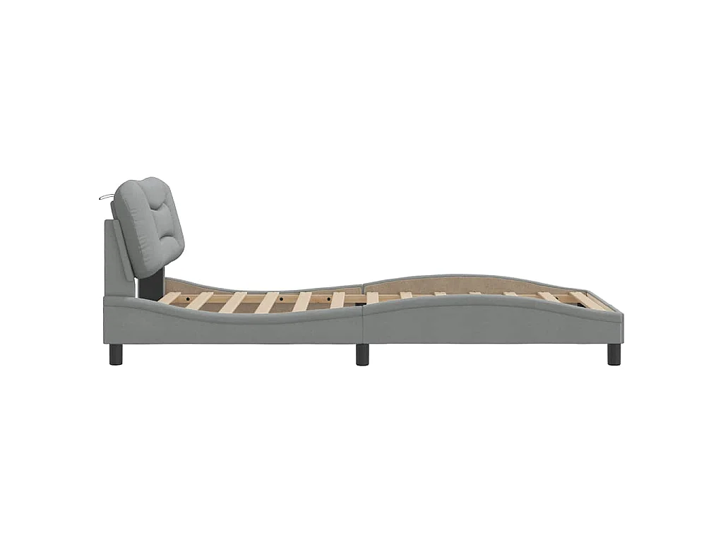 Bedframe zonder matras "Hvar" 100x200 cm stof lichtgrijs