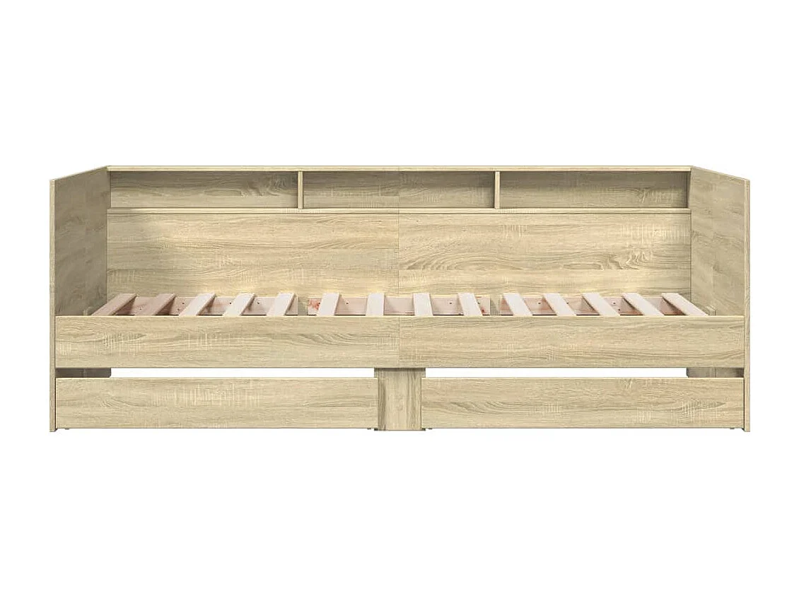 Slaapbank met lades zonder matras 90x200 cm sonoma eikenkleurig