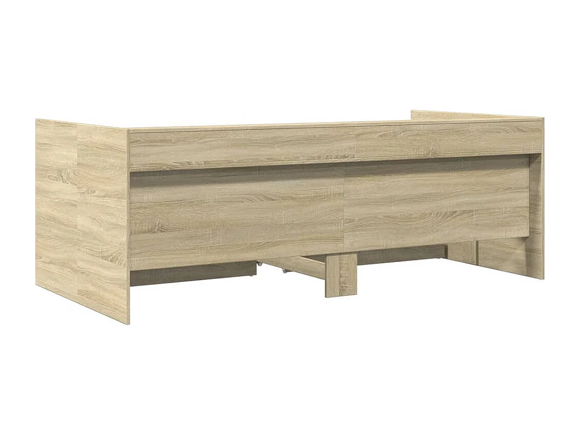 Slaapbank met lades zonder matras 90x200 cm sonoma eikenkleurig