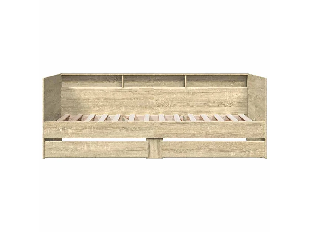 Slaapbank met lades zonder matras 90x200 cm sonoma eikenkleurig