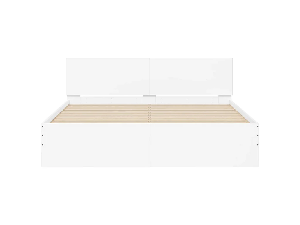 Giroletto con Testiera e LED Bianco 160x200 cm