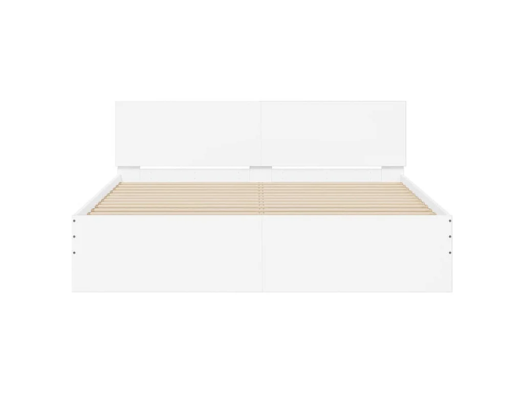 Cadre de lit avec LED sans matelas blanc 160x200 cm