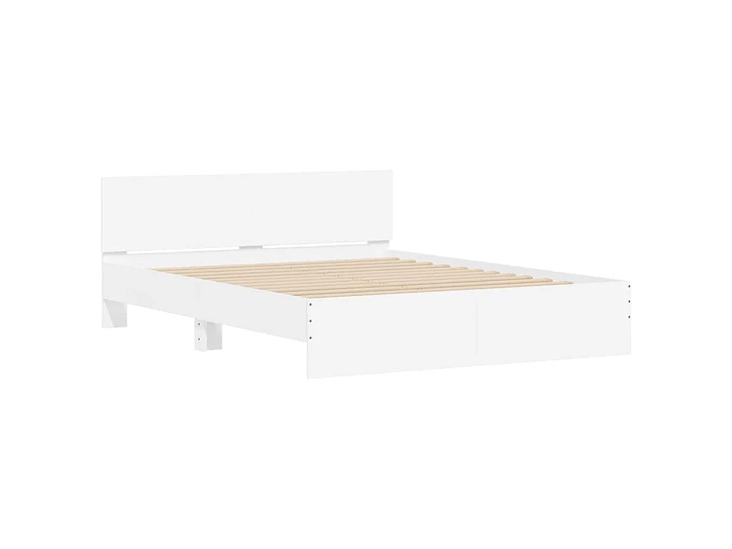 Cadre de lit avec LED sans matelas blanc 160x200 cm