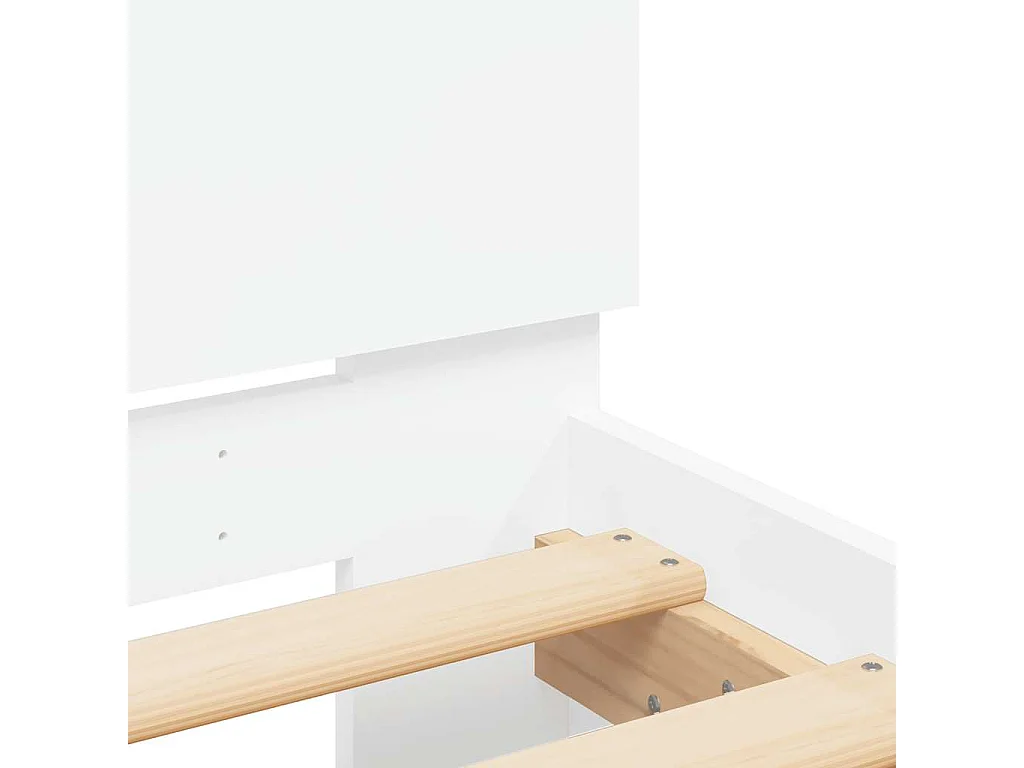 Cadre de lit avec LED sans matelas blanc 160x200 cm