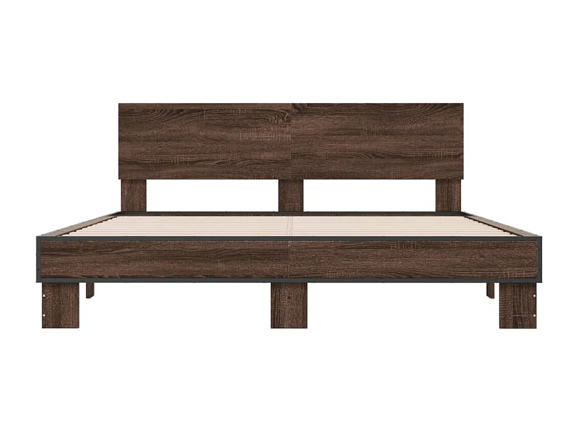 Cadre de lit sans matelas chêne marron 150x200 cm