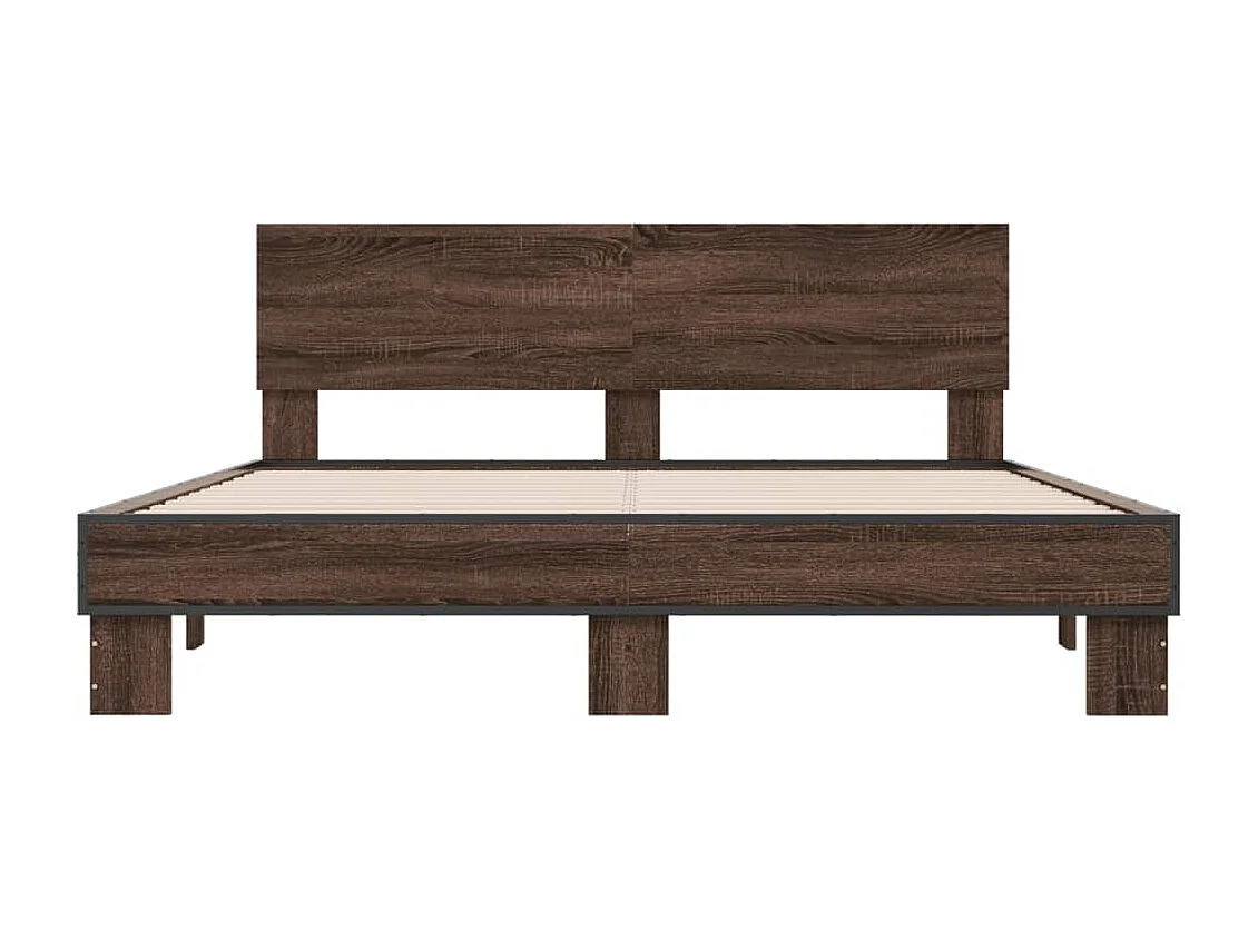 Cadre de lit sans matelas chêne marron 150x200 cm