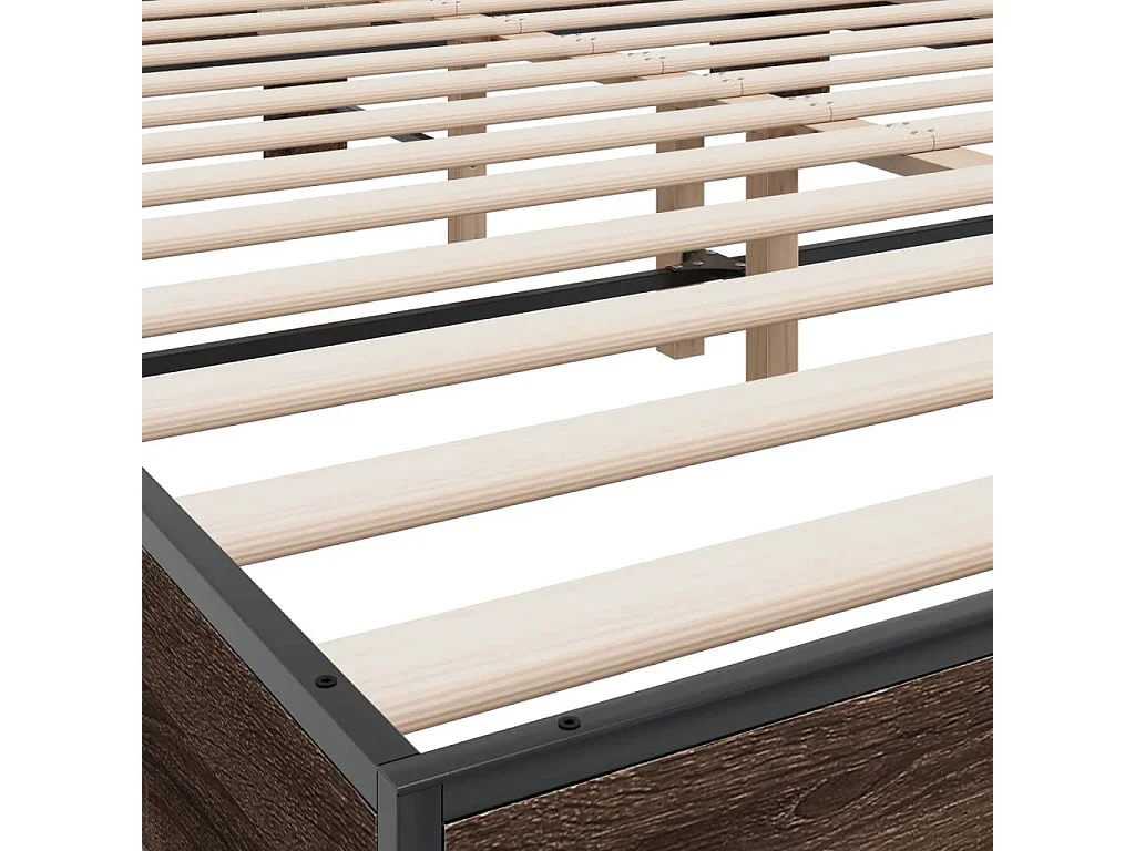 Cadre de lit sans matelas chêne marron 150x200 cm