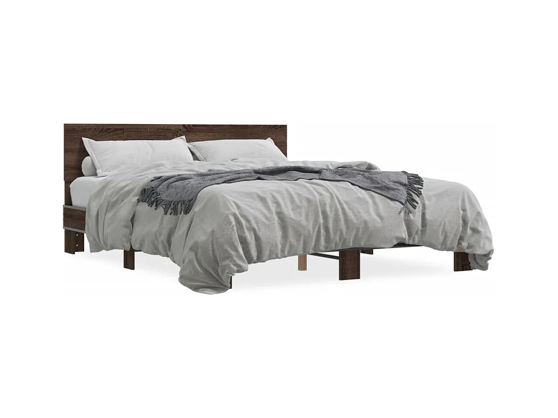 Cadre de lit sans matelas chêne marron 150x200 cm