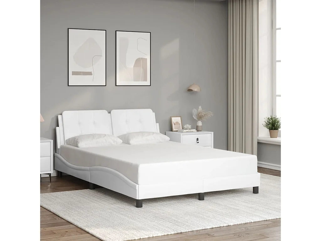 Bedframe zonder matras "Zadar" kunstleer wit 140x190 cm