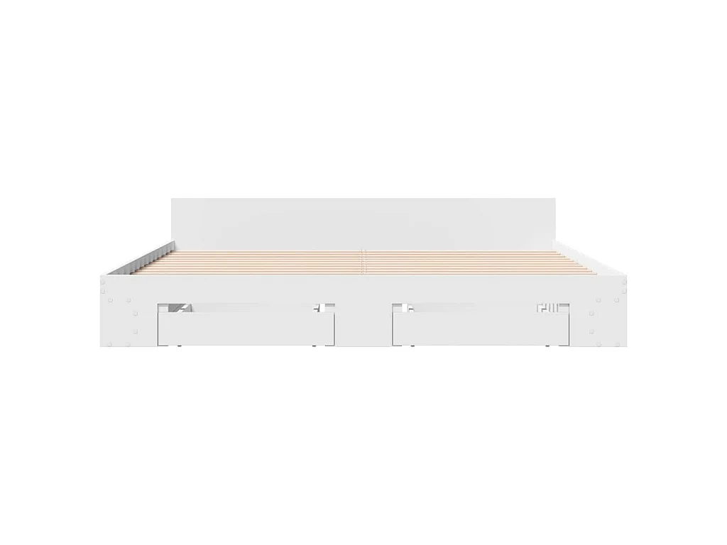 Giroletto con Cassetti Bianco 180x200 cm in Legno Multistrato