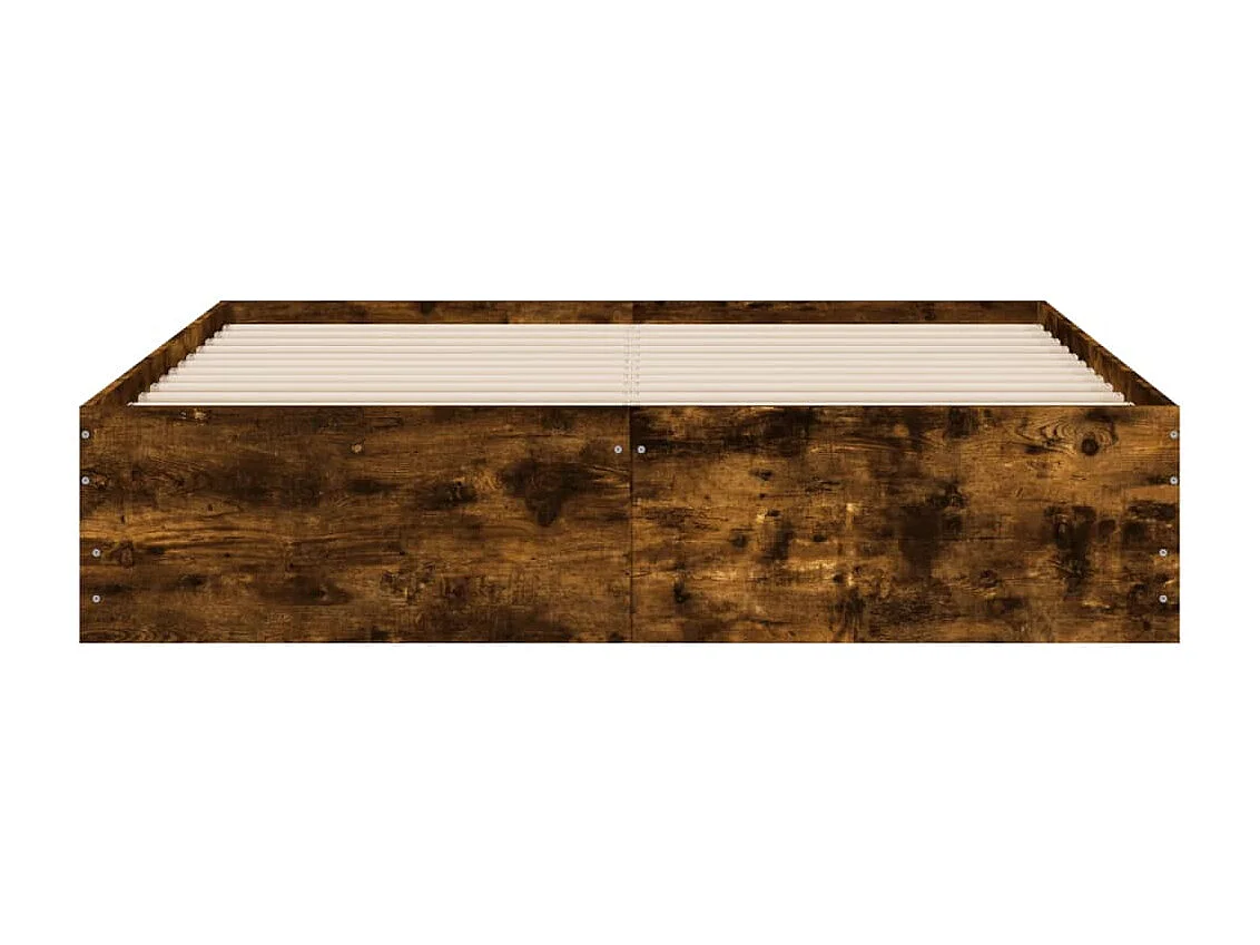 Cadre de lit avec tiroirs sans matelas chêne fumé 140x200 cm