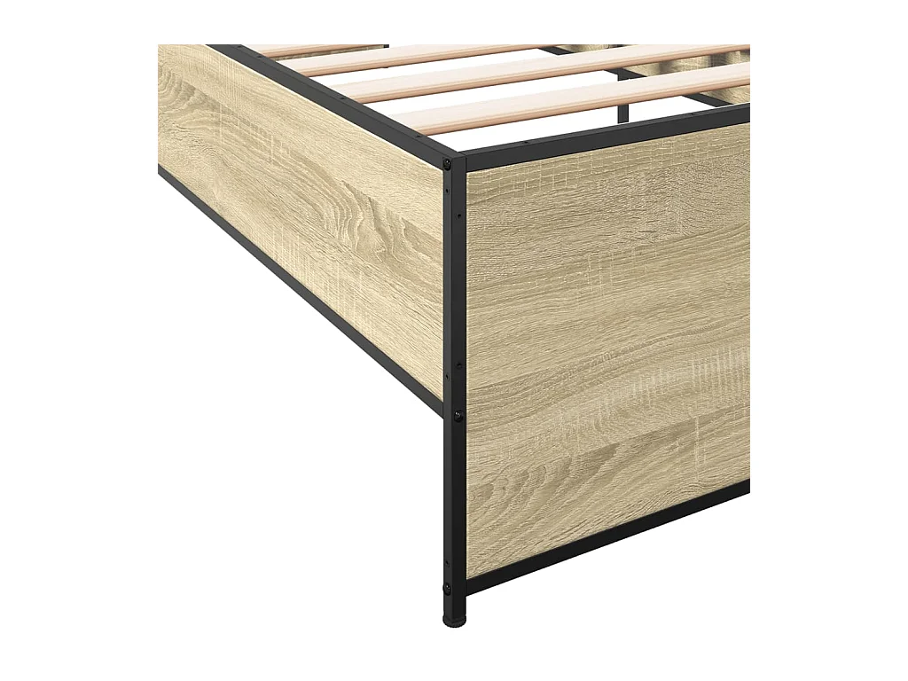 Bettgestell Sonoma-Eiche 75x190 cm Holzwerkstoff und Metall