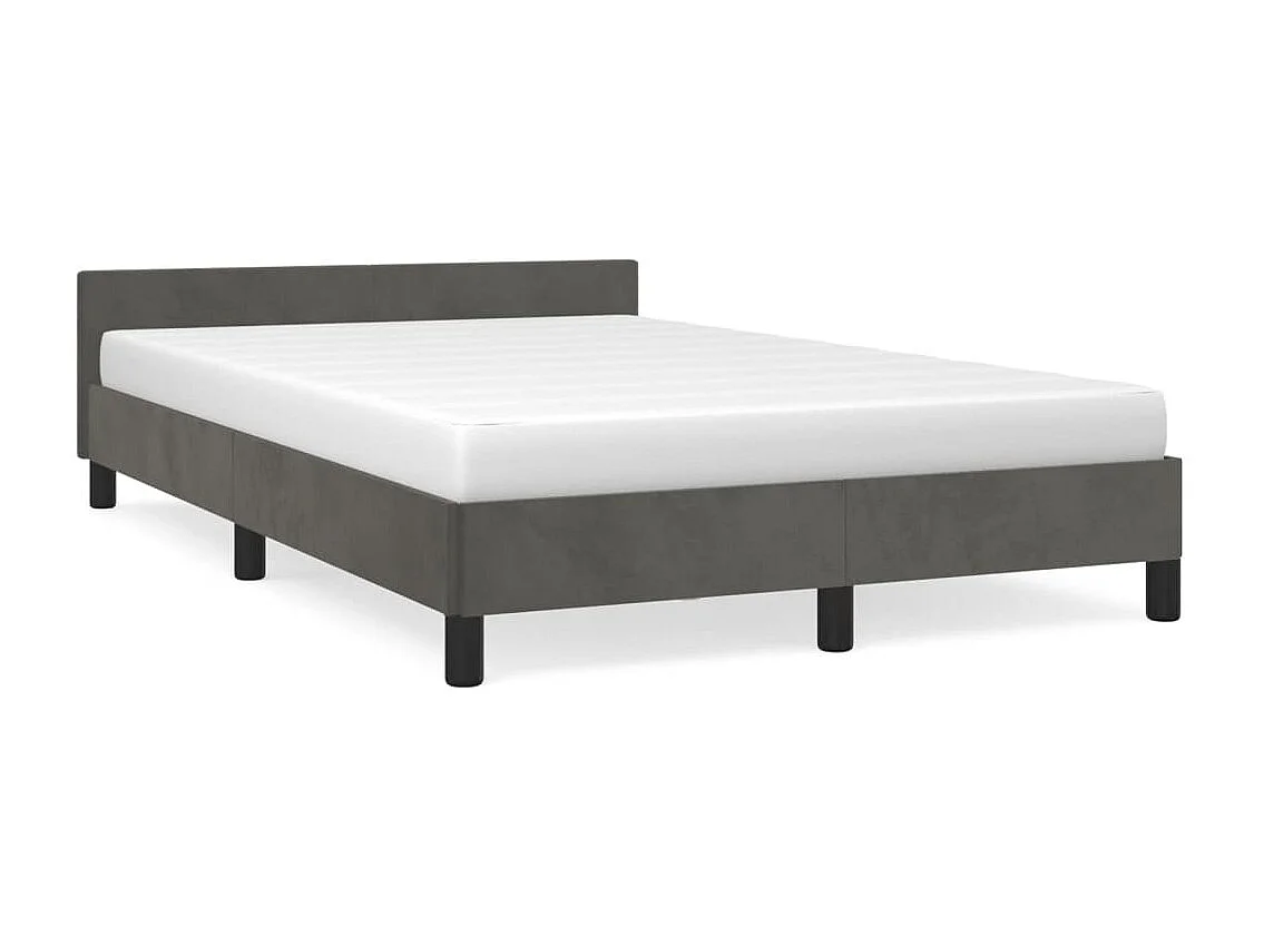 Cadre de lit sans matelas gris foncé 120x190 cm velours