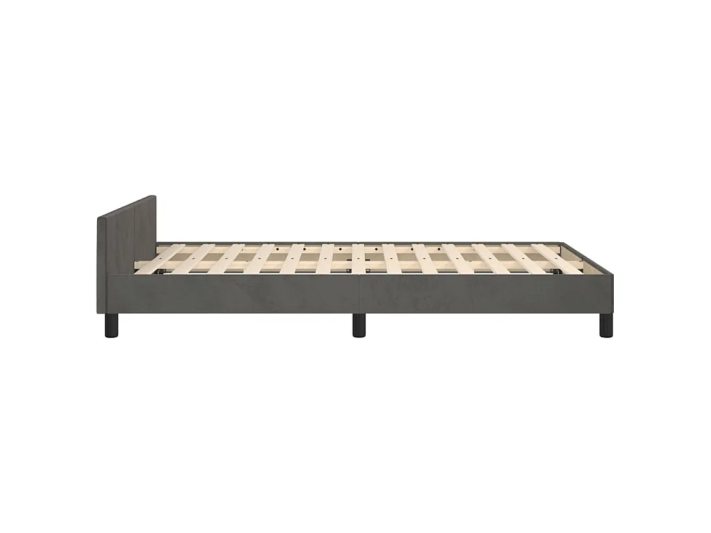 Cadre de lit sans matelas gris foncé 120x190 cm velours