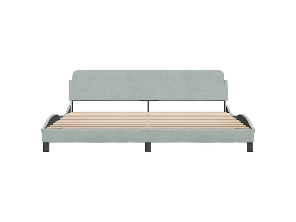 Cadre de lit Dover gris clair 200x200 cm velours